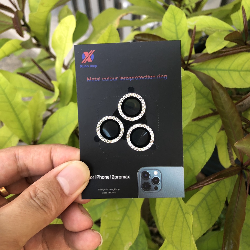 Vòng Bảo Vệ Camera Cho iPhone 12Pro - 12Pro Max - Chống Bụi, Hạn Chế Vân Tay & Mờ Camera - Bảo Vệ Toàn Diện - Kim Cương