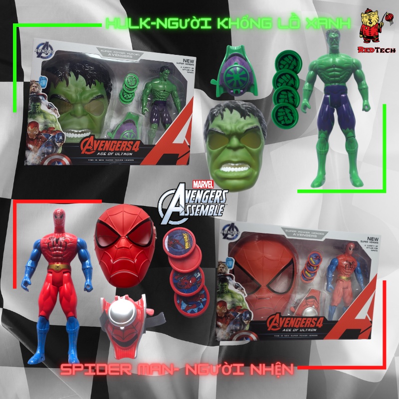 Mặt nạ trẻ em, đồ chơi nhập vai siêu anh hùng Marvel 3 in 1 Redtech.