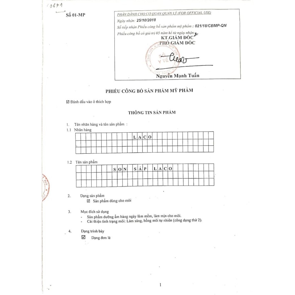 SON DƯỠNG MÔI KHÔNG MÀU CỦA LACO | BigBuy360 - bigbuy360.vn