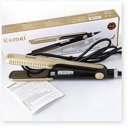 Máy làm tóc  1 ĐỔI 1   Máy kẹp tóc Kemei Km-327 -  Dụng cụ làm thẳng tóc, không gây hư tóc 7230