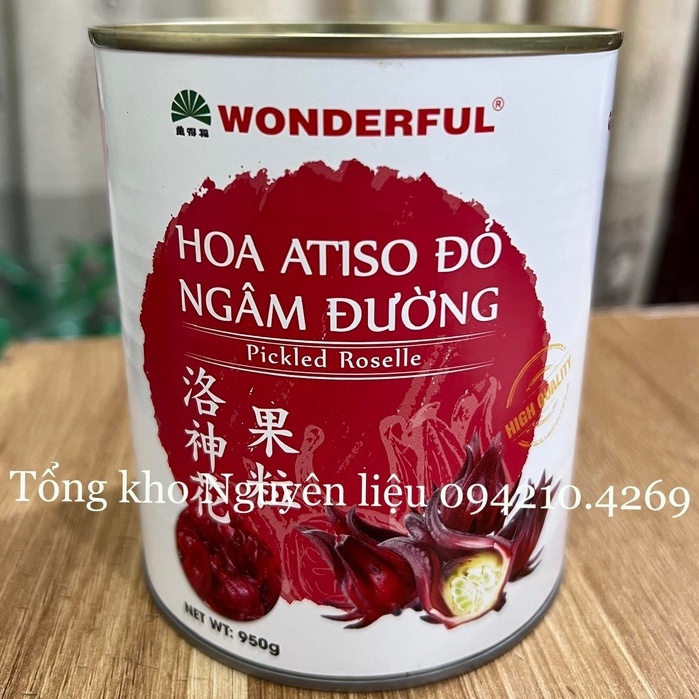 Hoa Atiso Đỏ Wonderful lon 950g Ngâm Đường Tươi Ngon- BAO BÌ MỚI