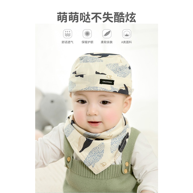 Nón trùm đầu và khăn quàng phong cách cướp biển đáng yêu cho bé