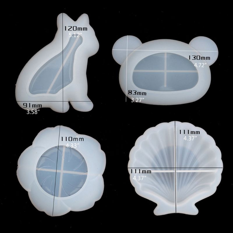 Khuôn làm đĩa hình chú gấu/ hoa bằng silicon dễ thương tiện dụng