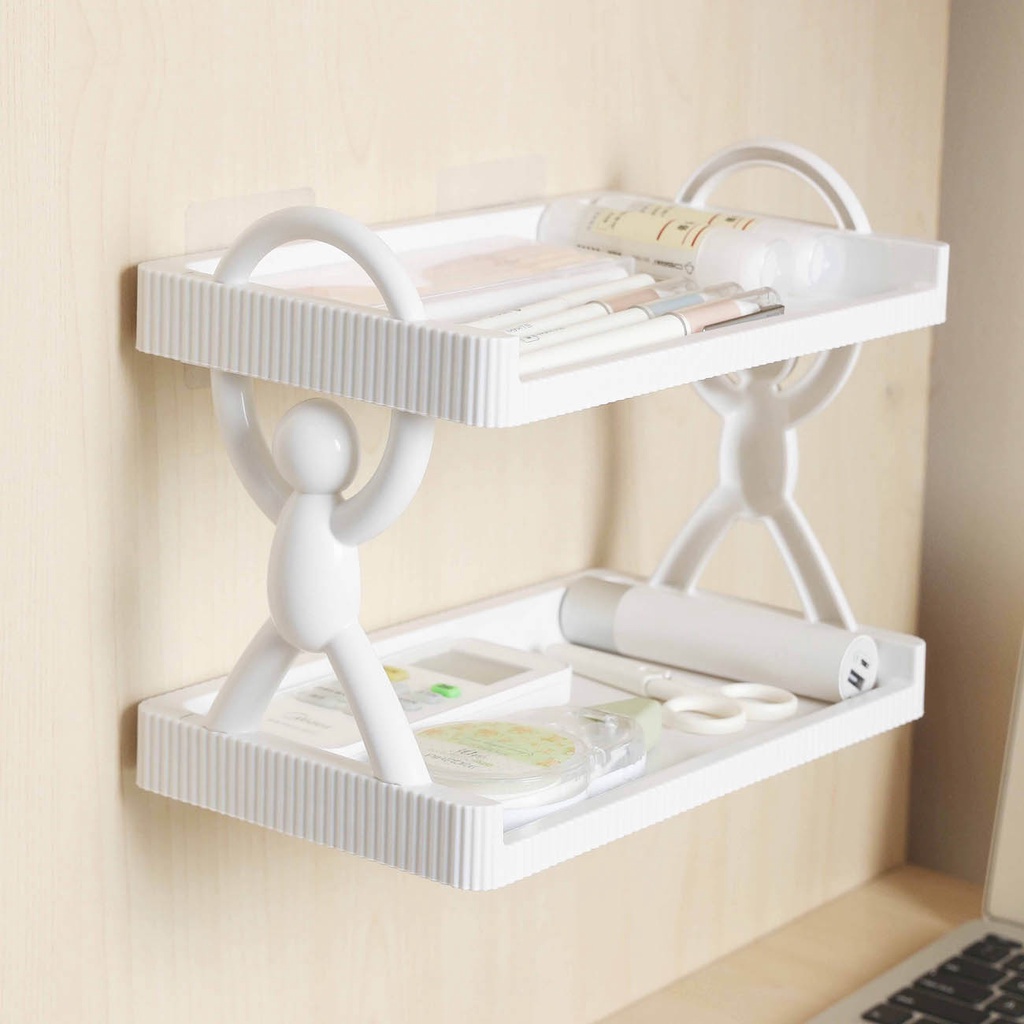 Kệ để đồ JUJIAJIA nhiều tầng dán tường không cần khoan lỗ tiện lợi dành cho phòng tắm