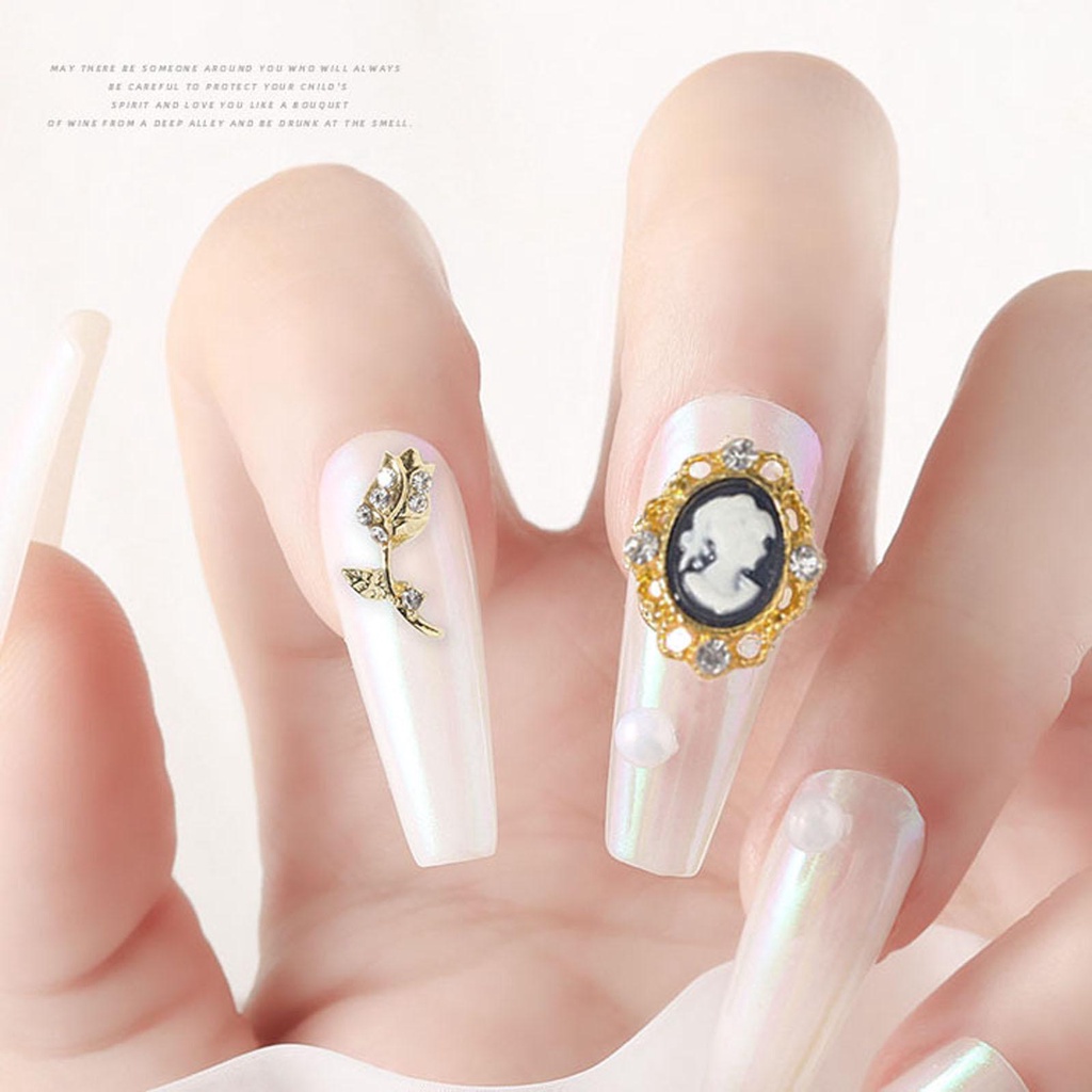 Phụ Kiện Đầu Cô Gái Trang Trí Móng Tay Sang Trọng DIY