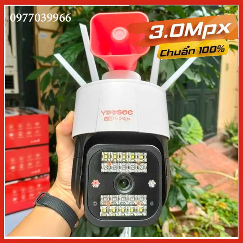 Camera yoosee thân ngoài trời quay 360 độ 10 đèn led 10 đèn hồng ngoại ban đêm có mầu