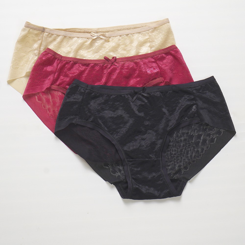 Quần lót nữ cotton Poly thun lạnh phối ren họa tiết chìm  dễ thương, sexy, gợi cảm , hàng VNXK Thái Hòa - W501