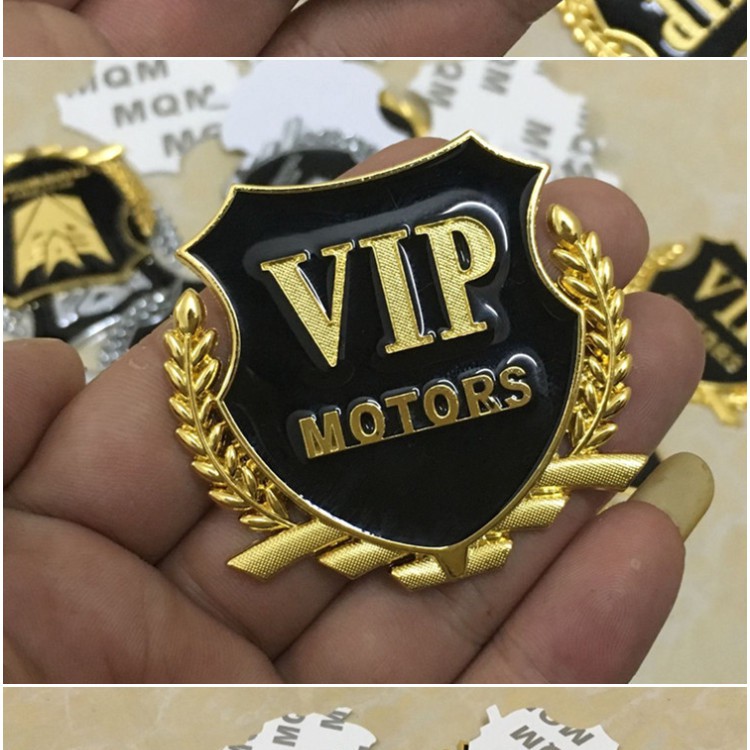 1 cặp Logo bông lúa 5x5cm Vip motor Transfomer hợp kim kẽm trang trí xe