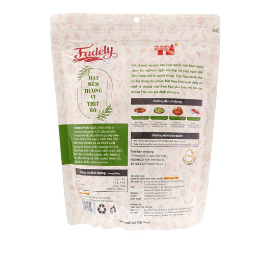 Hạt Nêm Fadely Vị Thịt Bò (390g)