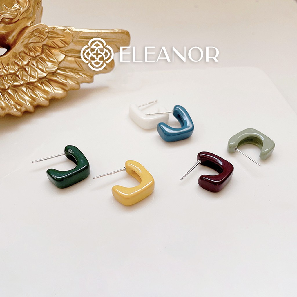 Bông tai nữ Eleanor Accessories khuyên tai basic hình học chữ L nhiều màu phong cách cá tính phụ kiện trang sức