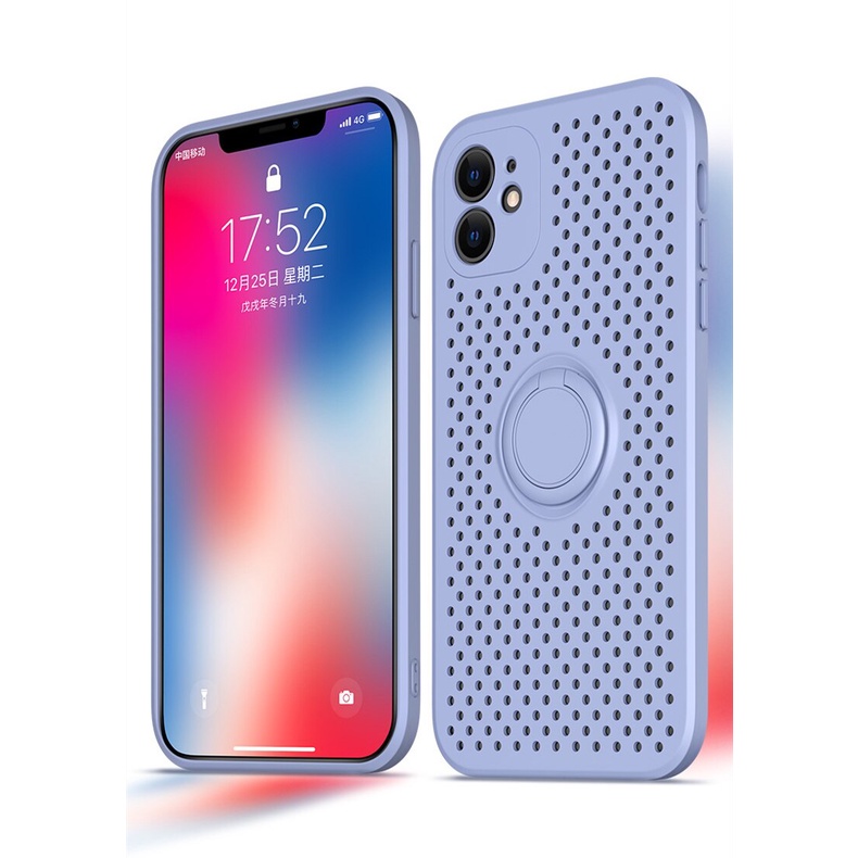 Ốp Điện Thoại silicon Mềm Họa Tiết Tổ Ong Tản Nhiệt Gắn Nhẫn Đỡ Cho iphone 11 pro max xr xs max 7 8 plus x