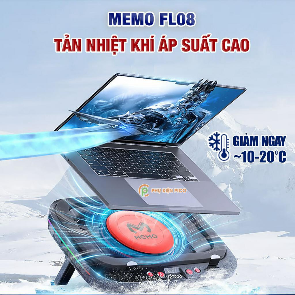 Quạt tản nhiệt laptop Memo FL08 tản khí nén turbo 2400RPM giảm nhiệt thực sự chuyên dụng cho máy tính đồ họa gaming