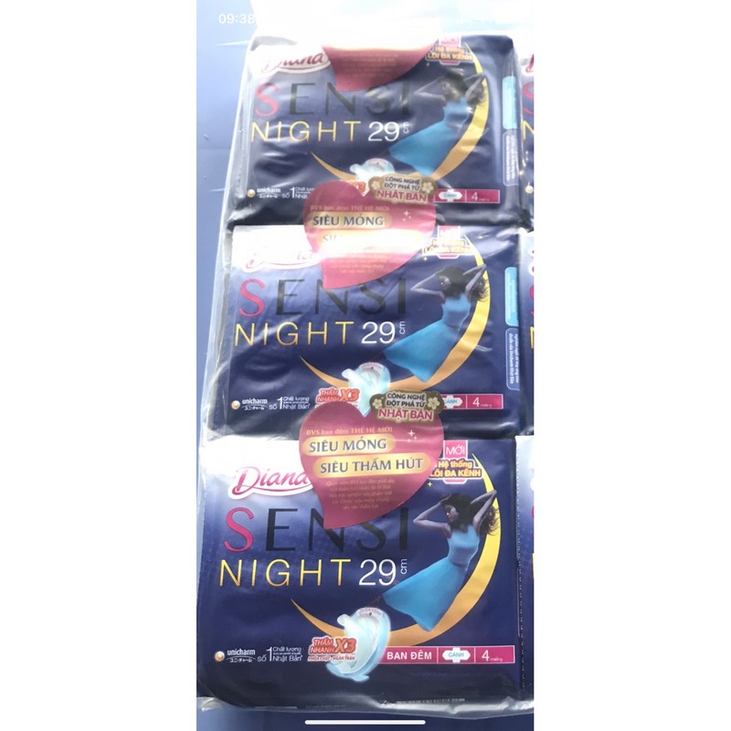 COMBO 3 GÓI BVS DIANA SENSI NIGHT 29CM