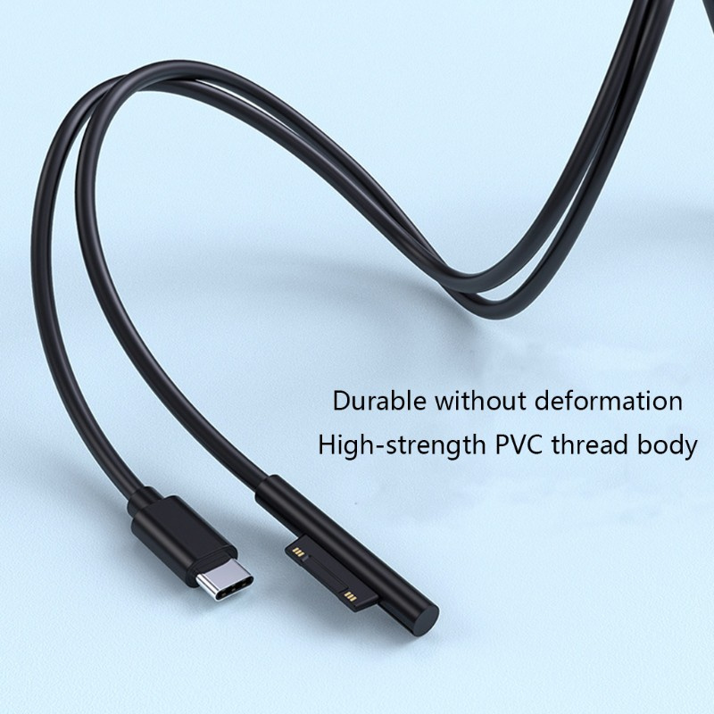 Dây cáp sạc nhanh cấp nguồn Type C15V 3A PD thích hợp cho Surface Pro 7/ 6/ 5 4/ 3 Book/ Book 2