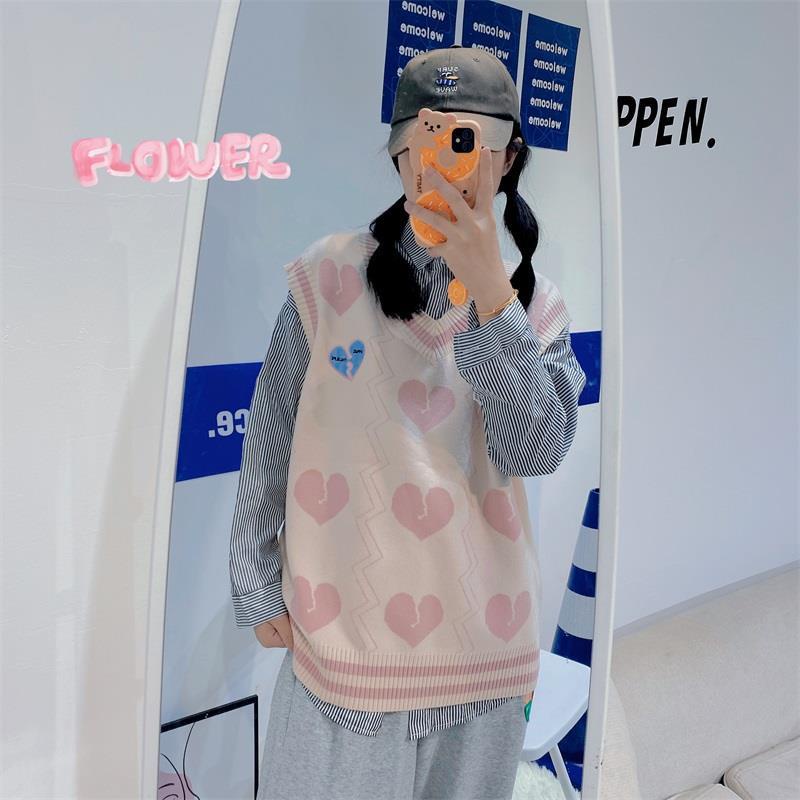 Áo sweater không tay cổ chữ v xinh xắn nhiều màu sắc thời trang dành cho nữ