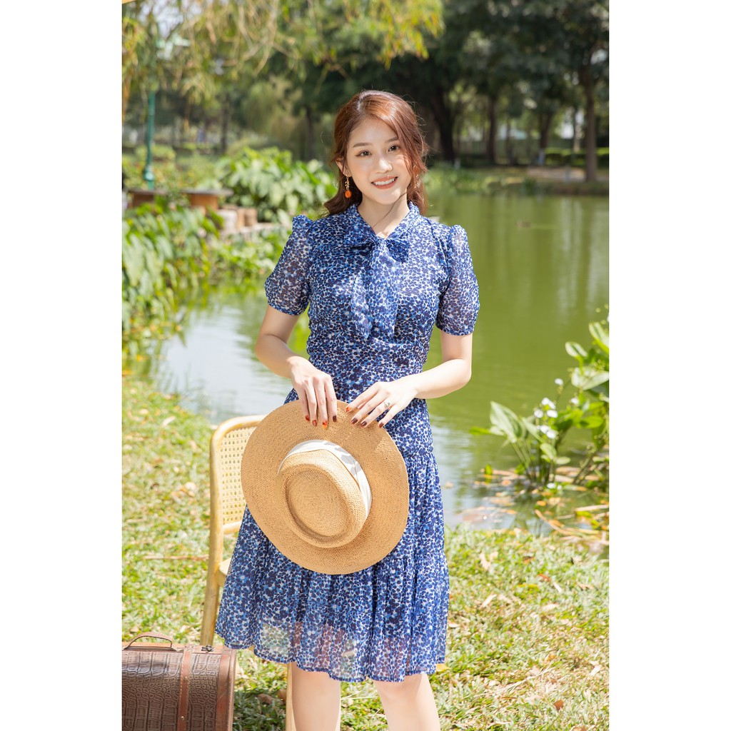 Jenny Le- Đầm Lily Dress cổ nơ giữa JL163