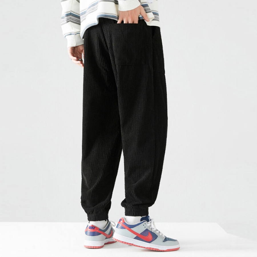 Quần jogger nam nữ Tư Mã Store chất nhung tăm form rộng phong cách Hàn Quốc vintage