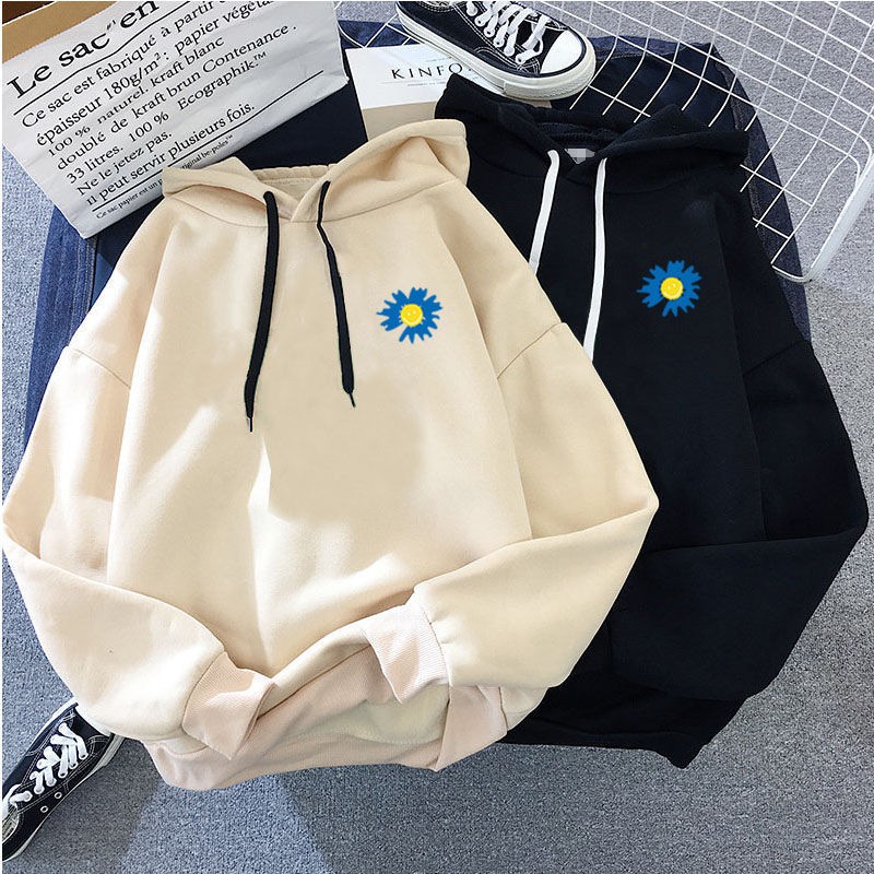 Hoodies GD Peaceminusone Áo Nỉ Nữ Dài Tay Có Mũ Thời Trang Hàn G-DRAGON BIGBANG Little Daisies