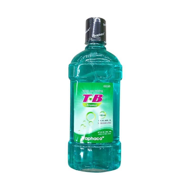 Nước súc miệng TB/ T-B Traphaco 500ml các loại: TB trắng, Fresh, Aroma người lớn và T B kid cho trẻ em