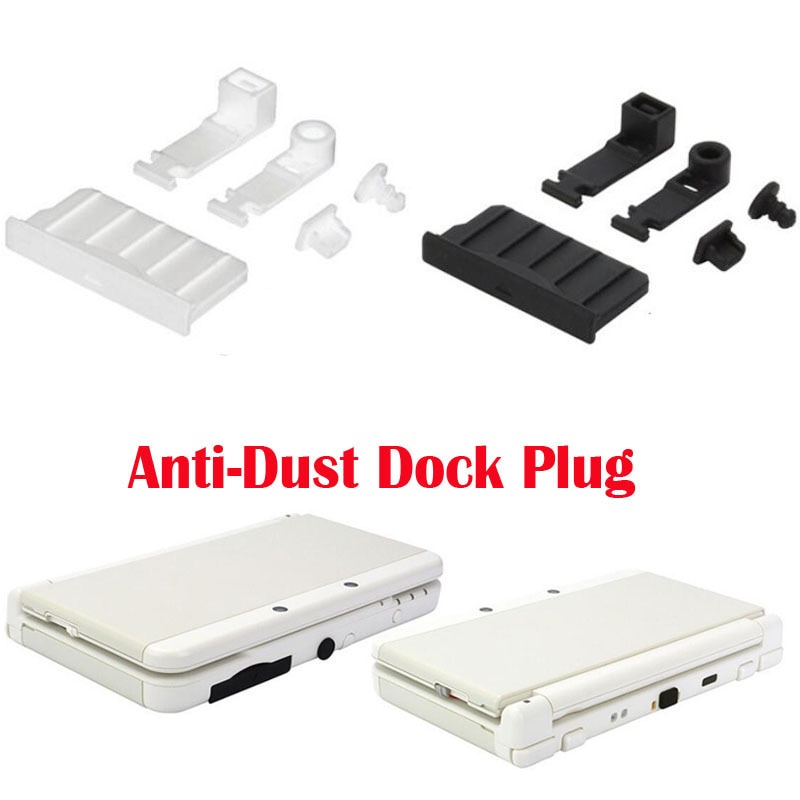 Silicone Chống Bụi Cắm Tai Nghe Jack Sạc Dock Chống Bụi Bảo Vệ Nắp Cho Mới 3DS XL / LL 3DSXL 3DSLL Bảng Điều Khiển