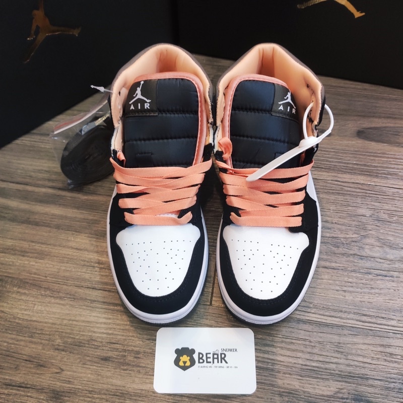 [Bear.sneaker] Giày JD1 Mid “Peach Mo cha” bản SC (Da xịn-form chuẩn-dày dặn)