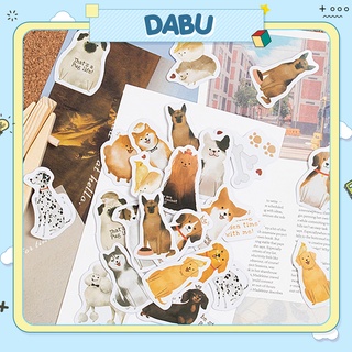 Set 45 sticker nhãn dán DABU hình thế giới cún dễ thương cute