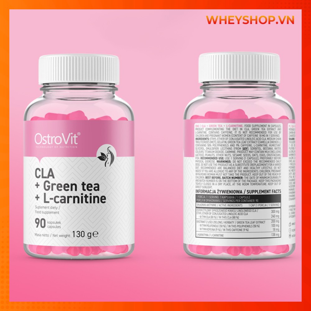 [ Giá Rẻ ] Thực Phẩm Bổ Sung Giảm Mỡ Tự Nhiên Ostrovit CLA+Green Tea+L-Carnitine 90 Viên | BigBuy360 - bigbuy360.vn