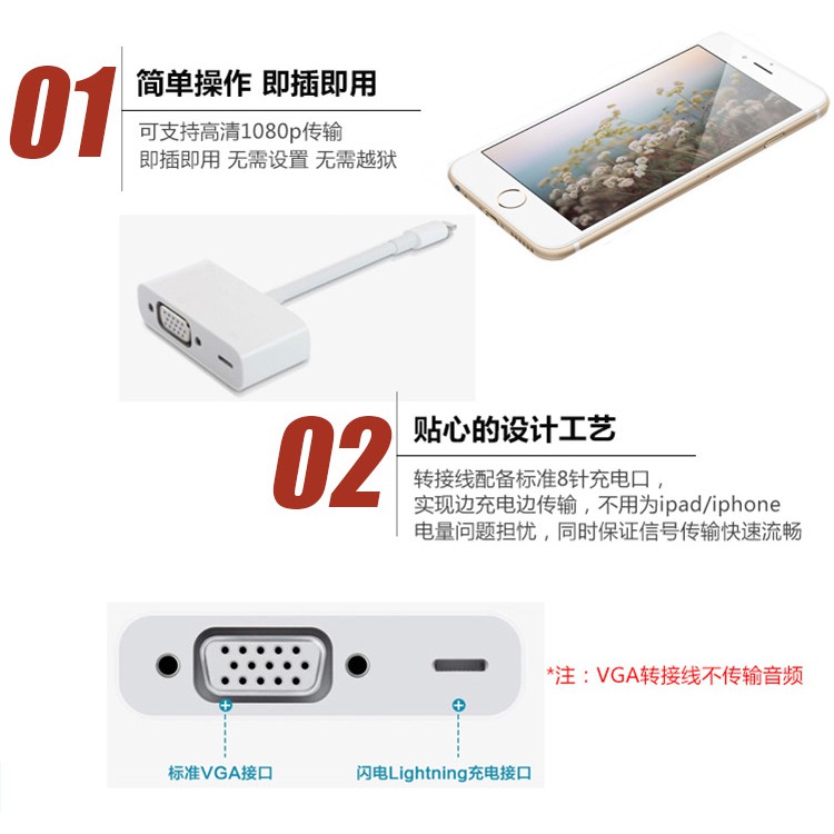 Apple Đầu Chuyển Đổi Cổng Lightning Sang Vga Cho Iphone678xs Max Ipad Sang Vga