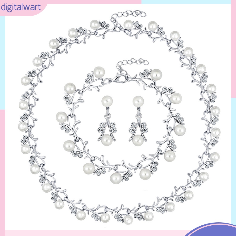 Bộ Trang Sức Đính Ngọc Trai Nhân Tạo Thời Trang Sang Trọng Dành Cho Nữ