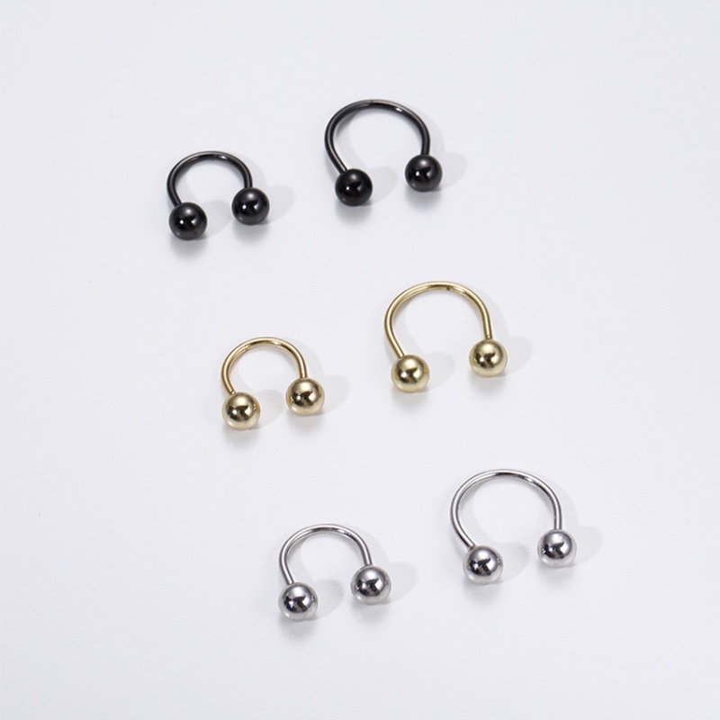 We Flower Đôi bông tai mạ bạc 925 dạng kẹp hình tròn nhỏ thời trang unisex