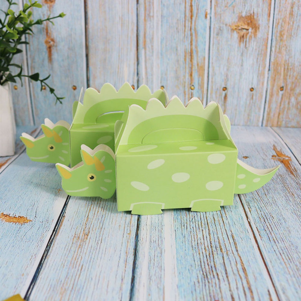Bộ 10 hộp giấy đựng bánh kẹo hình khủng long dễ thương nhiều màu dùng trang trí tiệc sinh nhật diy cho bé