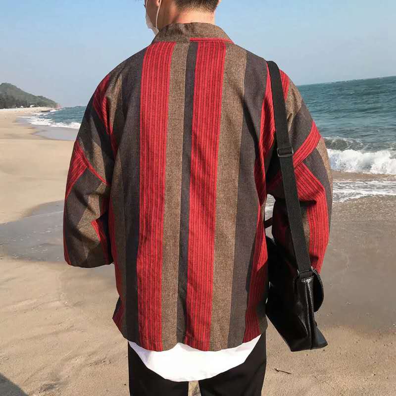 Áo khoác nam phong cách Kimono Nhật Bản