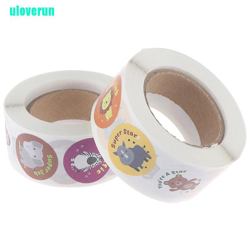 Uloverun Cuộn 500 Hình Dán Động Vật Hoạt Hình Đáng Yêu Trang Trí Sổ Tay