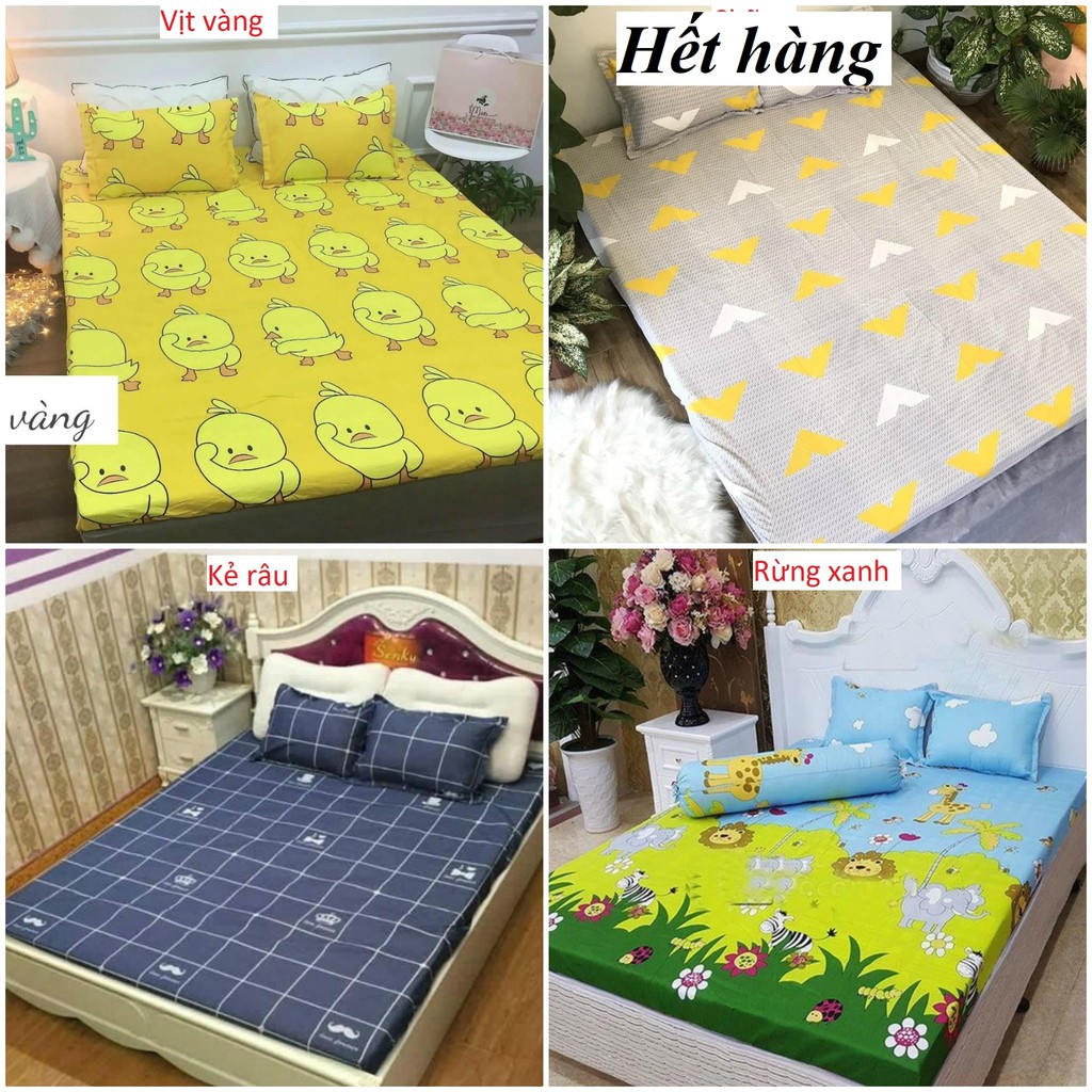 Set ga poly cotton kèm 2 vỏ áo gối nhiều kích thước m2, m6, m8, 2m2. Ga chun bọc đệm (nhiều mẫu lựa chọn) | BigBuy360 - bigbuy360.vn