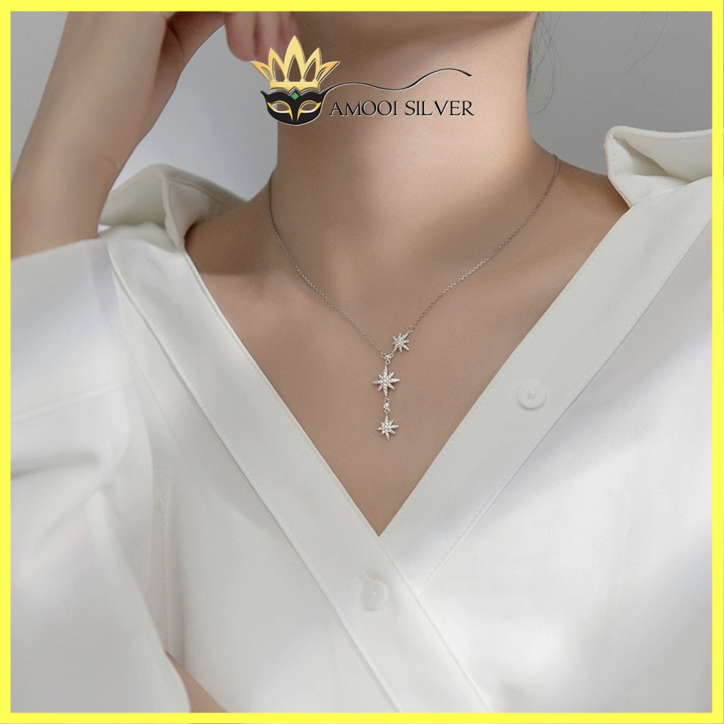 Dây chuyền bạc S925 3 ngôi sao - Amooi Silver AD64