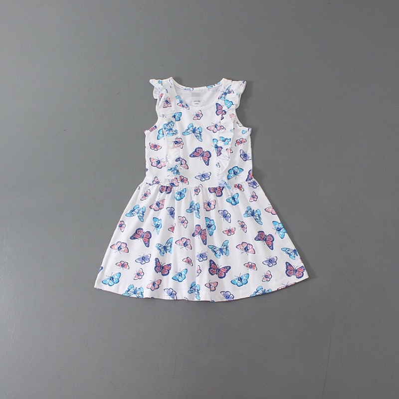 Váy sát nách bé gái Pekkle 2-8 tuổi Đầm cánh tiên bé gái chất cotton xuất dư 0621