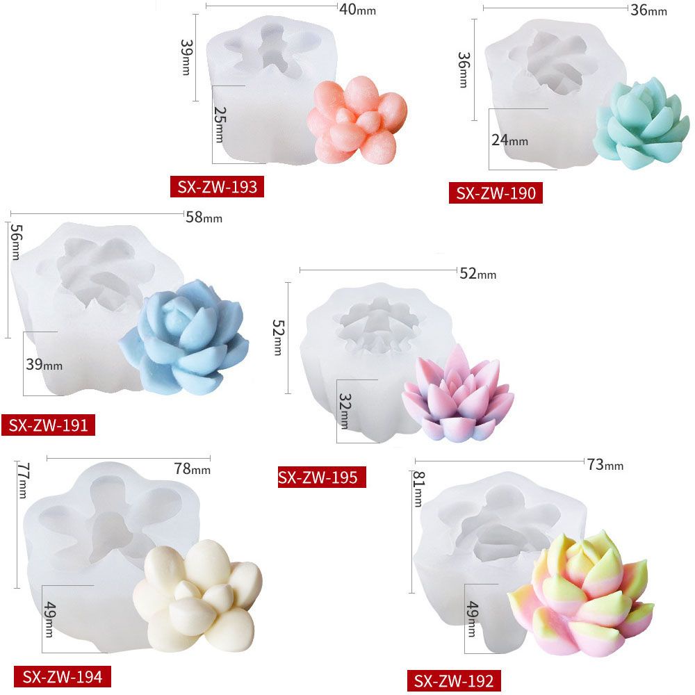 Khuôn Silicone Làm Chậu Cây Mọng Nước Diy Tiện Dụng