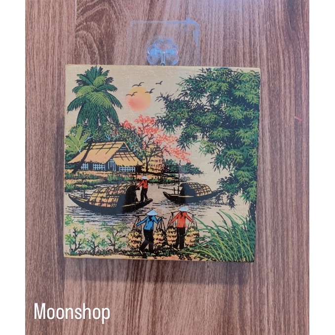 Tranh sơn mài phong cảnh làng quê VN