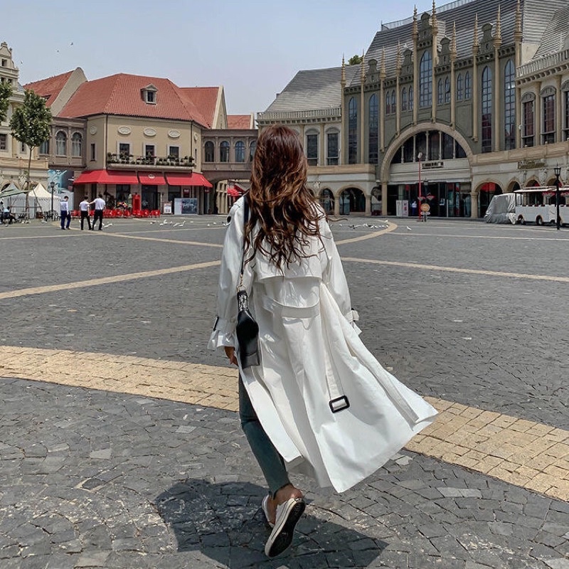 Áo khoác mangto dáng dài phong cách Hàn Quốc, phiên bản mới dài 112cm hàng QCCC