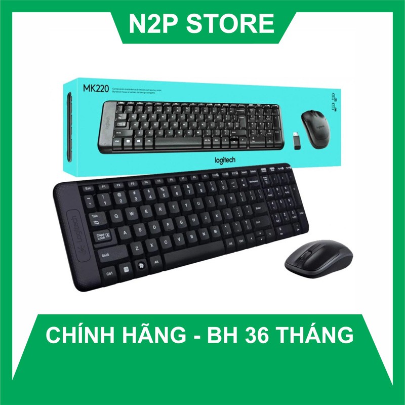 Bộ combo chuột bàn phím không dây Logitech MK220 (Hãng phân phối chính thức)