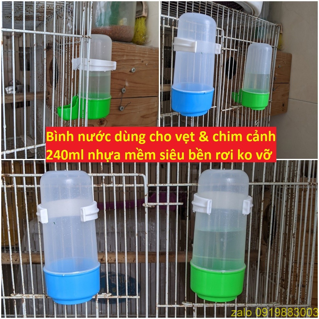 Bình nước cho vẹt yến phụng, vẹt nhỏ lovebird, cóng chim cảnh nhựa mềm - phụ kiện đồ chơi cho vẹt