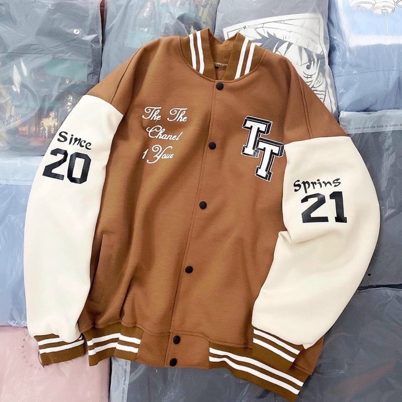 Áo Khoác Cardigan Nỉ Bông Bomber Form Rộng Unisex Nam Nữ Hàn Quốc In TT 20-21 Ulzzang NUPAKACHI