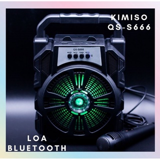 Mua Loa Bluetooth Karaoke Tặng Mic  Loa Mini Xách Tay Kimiso QS-S666 Không Dây Âm Thanh Đỉnh Cao