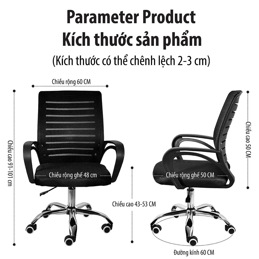 (CÓ SẴN)CHAIR 19 Ghế xoay văn phòng, ghế lưới làm việc chân xoay Mẫu B200