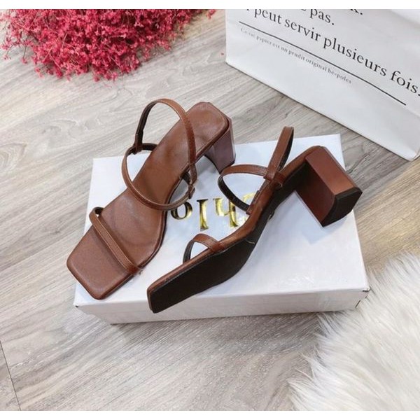 Sandal quai mảnh đế trụ cao 7p