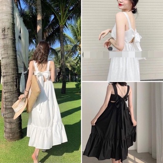 Váy nữ 2s thắt nơ lưng siêu xinh, đầm nữ chất thô mềm 2 lớp hot hit