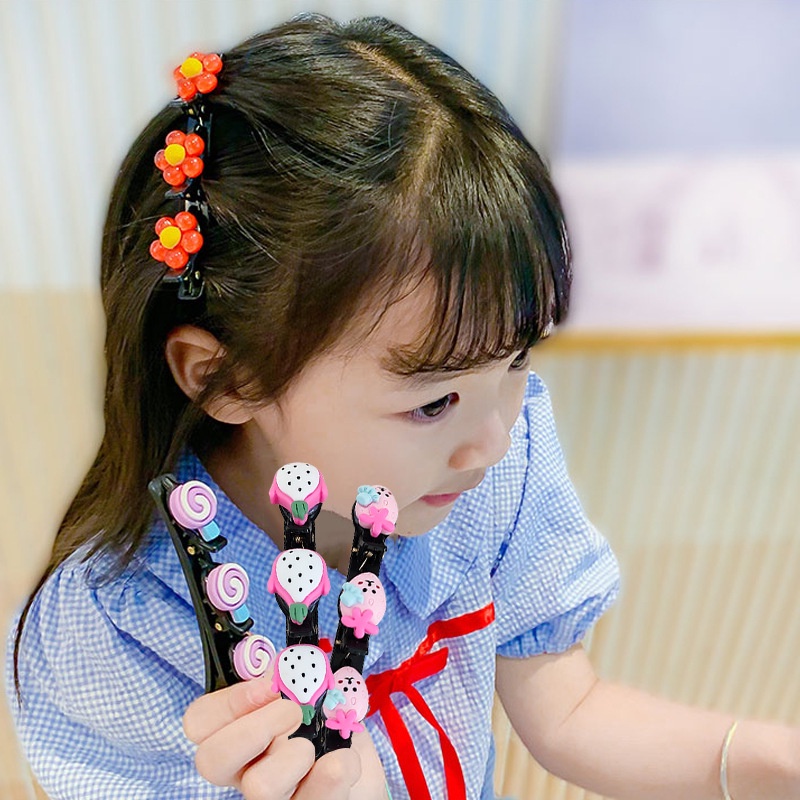 Kẹp tóc hoạt hình thời trang mùa hè Hàn Quốc 2021 cho bé