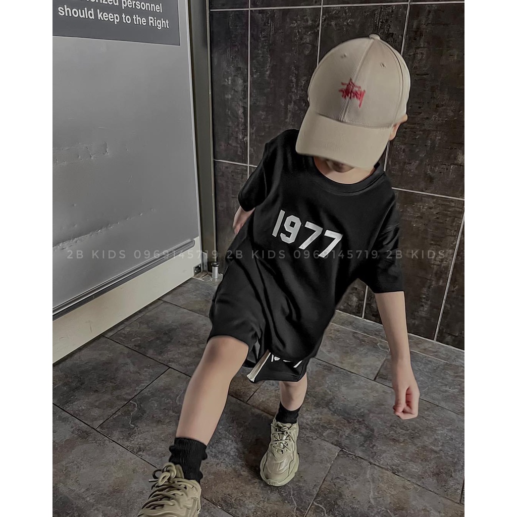 Bộ áo thun 1977 cho bé trai , set quần áo unisex cotton , Kid_genZ