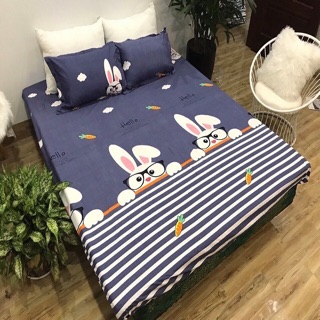 Ga Cotton Chống Thấm - Drap Cotton Chống Thấm Violet 2in1 hàng đẹp
