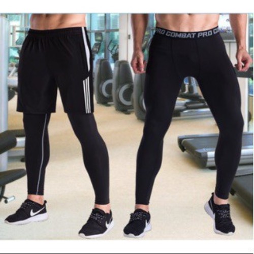 Quần Giữ Nhiệt Nam, Quần Legging Combat Pro Thể Thao Tập Gym Nam Dáng Dài Màu Đen GYGAP